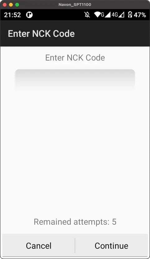 NCK application UI
